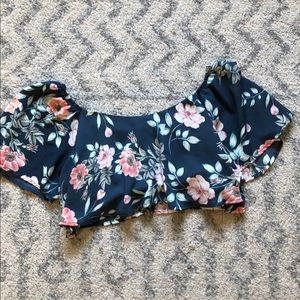 Leith floral crop top